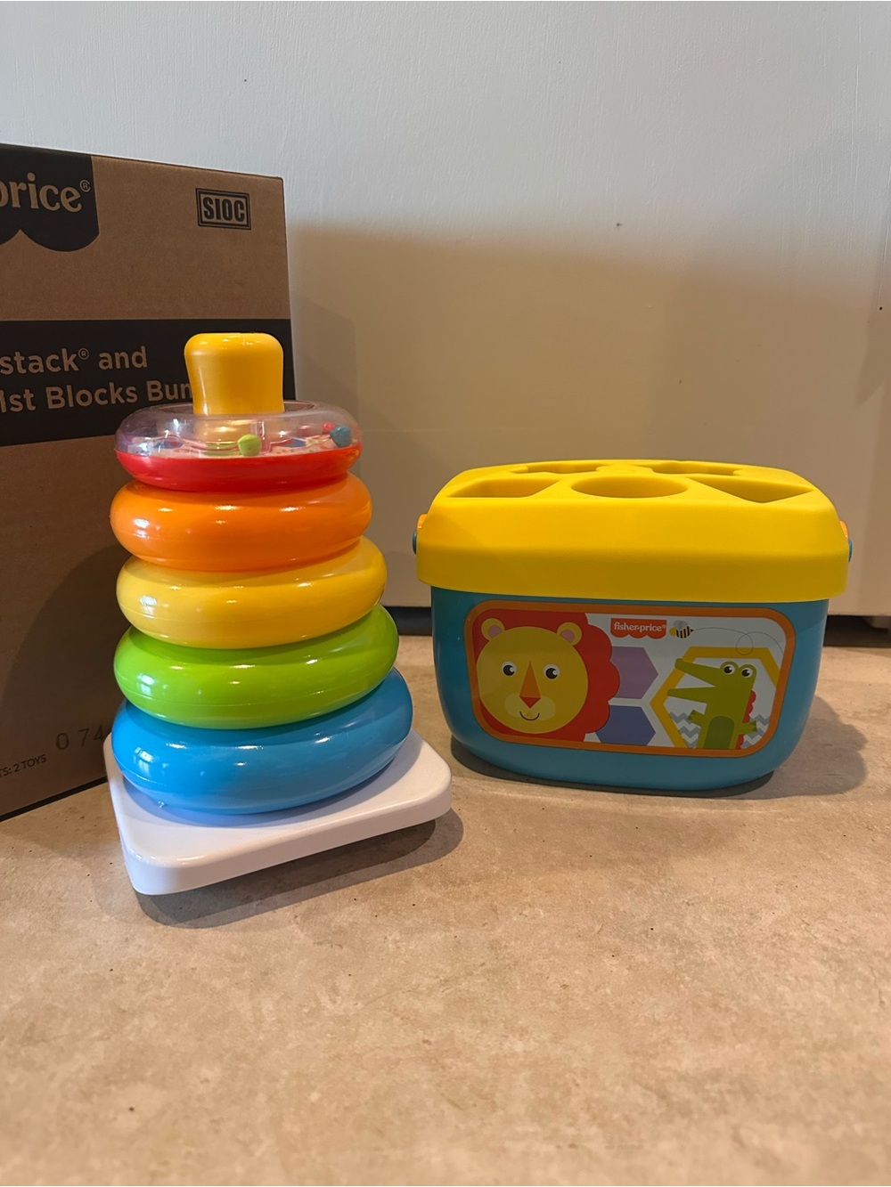 Fisher-Price Baby’s First Blocks & Rock-a-Stack Toy Set